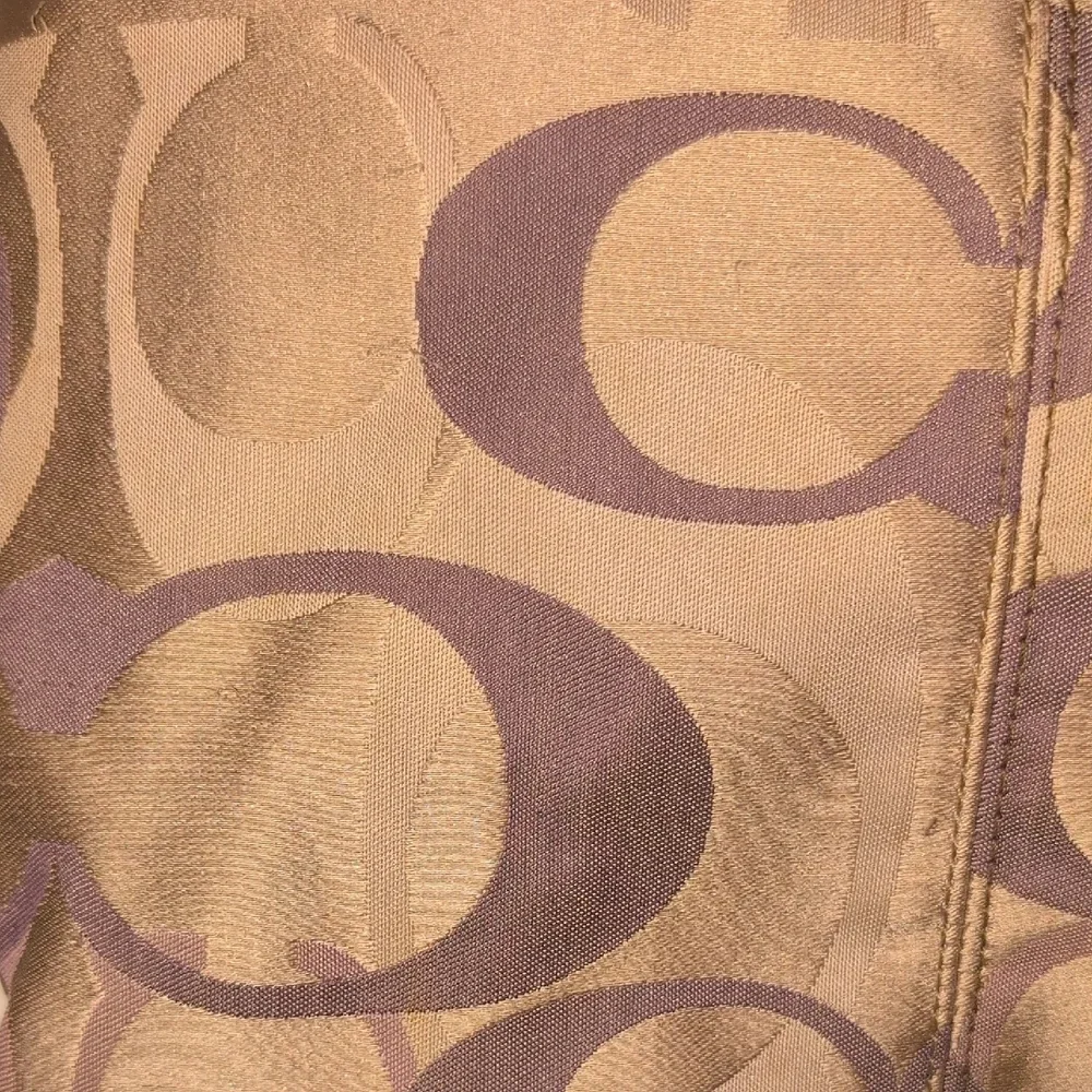 Coach Tan, Brown and Purple Crossbody Bag